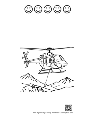 Thumbnail: Mountain Rescue Mission with Emergency Chopper Printable and 5 Happy Face Outline