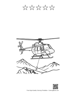 Thumbnail: Mountain Rescue Mission with Emergency Chopper Printable and 5 Star Outline