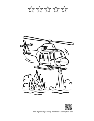 Thumbnail: Rescue Chopper Coloring Sheet Printable and 5 Star Outline
