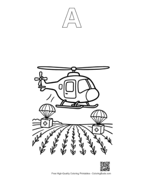 Thumbnail: Rescue Chopper Coloring Sheet Printable Outline Alphabet A