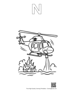 Thumbnail: Rescue Chopper Coloring Sheet Printable Outline Alphabet N