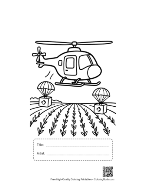 Thumbnail: Rescue Chopper Coloring Sheet Printable with Title and Artist Box