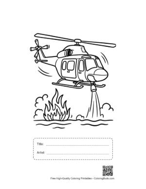 Thumbnail: Rescue Chopper Coloring Sheet Printable with Title and Artist Box