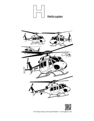 Thumbnail: Rescue Chopper Lineup Printable Outline Alphabet H Helicopter