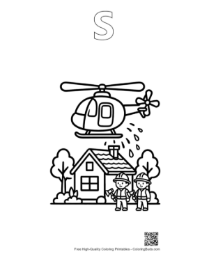 Thumbnail: Rescue Chopper Printable Outline Alphabet S