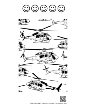 Thumbnail: Rescue Chopper Seamless Pattern Printable and 5 Happy Face Outline