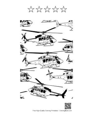 Thumbnail: Rescue Chopper Seamless Pattern Printable and 5 Star Outline