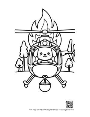 Thumbnail: Rescue Helicopter Fighting Forest Fire with Water Printable