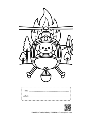 Thumbnail: Rescue Helicopter Fighting Forest Fire with Water Printable with Title and Artist Box