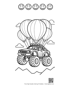 Thumbnail: Big Wheels Coloring Page Printable and 5 Happy Face Outline