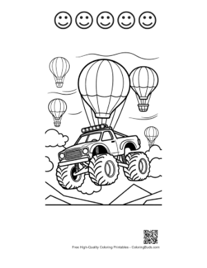 Thumbnail: Big Wheels Coloring Sheet Printable and 5 Happy Face Outline