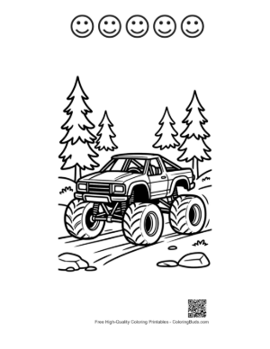Thumbnail: Cute Big Wheels Printable and 5 Happy Face Outline