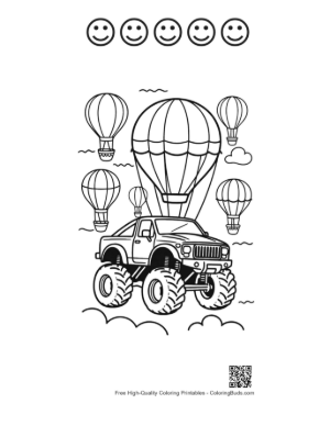 Thumbnail: Download Big Wheels Coloring Sheet Printable and 5 Happy Face Outline