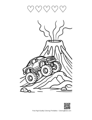 Thumbnail: Download Big Wheels Coloring Sheet Printable and 5 Heart Outline