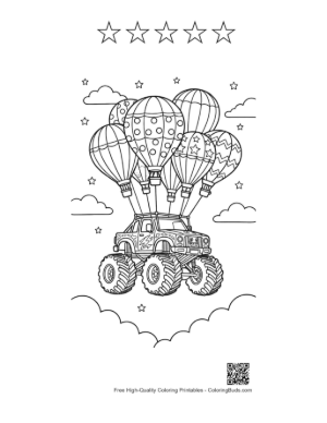 Thumbnail: Free Big Wheels Coloring Sheet Printable and 5 Star Outline
