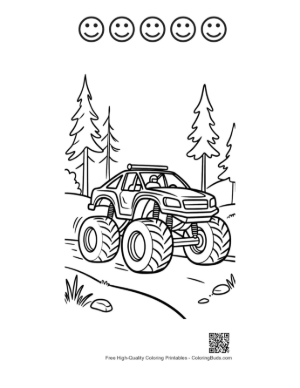 Thumbnail: Free Big Wheels for Kids Printable and 5 Happy Face Outline