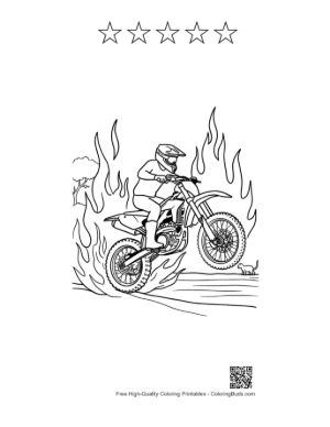 Thumbnail: Dirt Bike for Kids Printable and 5 Star Outline