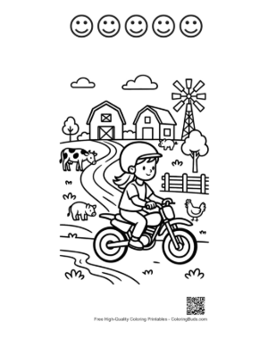 Thumbnail: Dirt Bike Printable and 5 Happy Face Outline