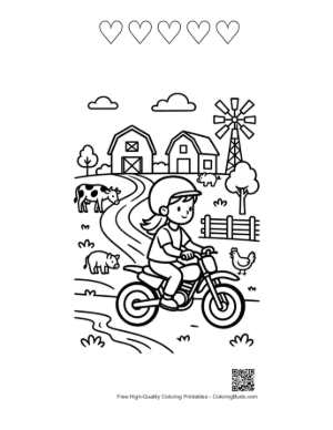 Thumbnail: Dirt Bike Printable and 5 Heart Outline