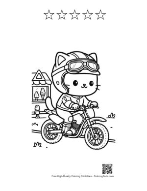Thumbnail: Dirt Bike Printable and 5 Star Outline