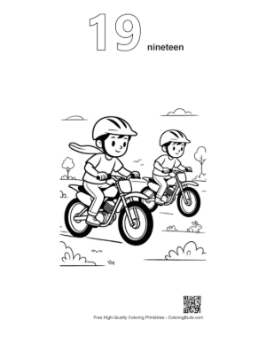 Thumbnail: Dirt Bike Printable Outline Number 19