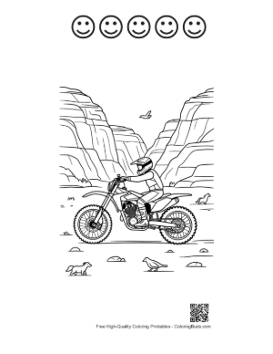 Thumbnail: Download Dirt Bike Coloring Sheet Printable and 5 Happy Face Outline