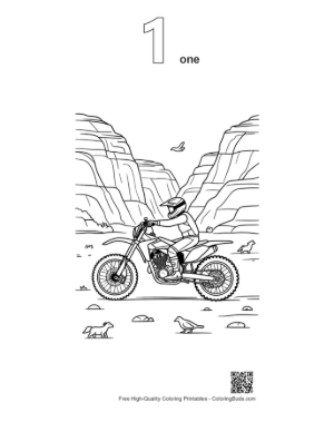 Thumbnail: Download Dirt Bike Coloring Sheet Printable Outline Number 1