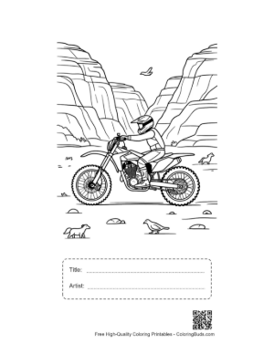 Thumbnail: Download Dirt Bike Coloring Sheet Printable with Title and Artist Box