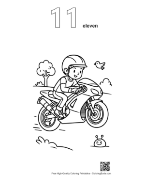 Thumbnail: Download Sport Bike for Kids Printable Outline Number 11