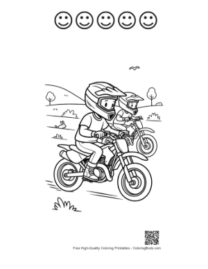Thumbnail: Easy Dirt Bike Printable and 5 Happy Face Outline