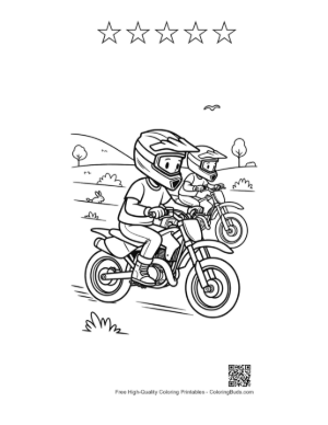 Thumbnail: Easy Dirt Bike Printable and 5 Star Outline