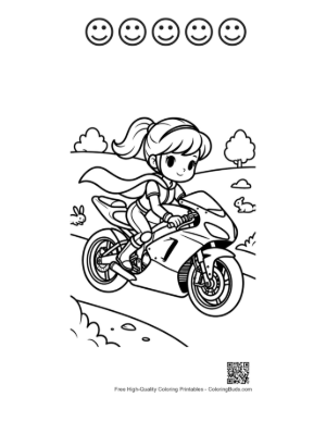 Thumbnail: Sport Bike Printable and 5 Happy Face Outline
