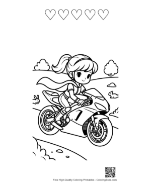 Thumbnail: Sport Bike Printable and 5 Heart Outline