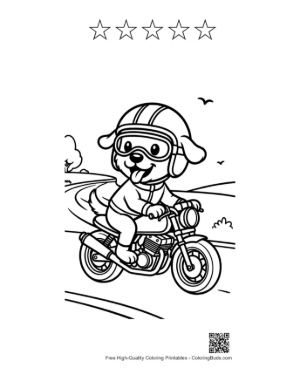 Thumbnail: Sport Bike Printable and 5 Star Outline