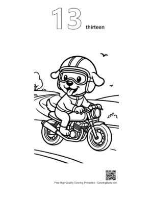 Thumbnail: Sport Bike Printable Outline Number 13