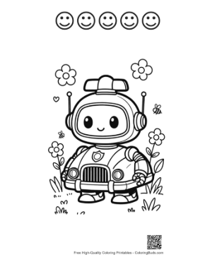 Thumbnail: Cute Police Cruiser Coloring Sheet Printable and 5 Happy Face Outline