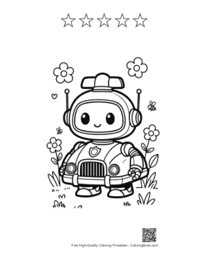 Thumbnail: Cute Police Cruiser Coloring Sheet Printable and 5 Star Outline