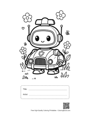 Thumbnail: Cute Police Cruiser Coloring Sheet Printable with Title and Artist Box