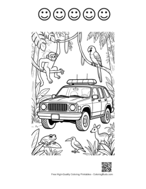 Thumbnail: Cute Police Cruiser Printable and 5 Happy Face Outline
