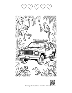 Thumbnail: Cute Police Cruiser Printable and 5 Heart Outline