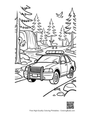 Thumbnail: Easy Police Cruiser Coloring Sheet Printable