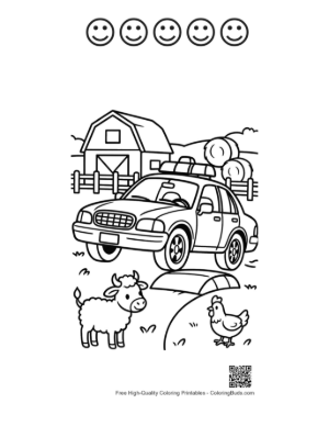 Thumbnail: Easy Police Cruiser for Kids Printable and 5 Happy Face Outline