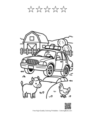 Thumbnail: Easy Police Cruiser for Kids Printable and 5 Star Outline