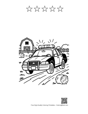 Thumbnail: Law Enforcement Patrol on Rural Farm Land Printable and 5 Star Outline