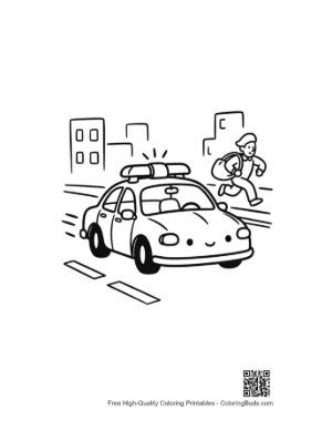 Thumbnail: Law Enforcement Vehicle Driving Through Downtown Printable