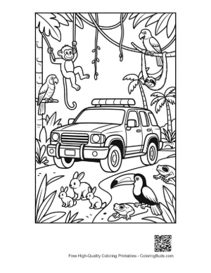 Thumbnail: Off-Road Police Cruiser in Deep Forest Printable
