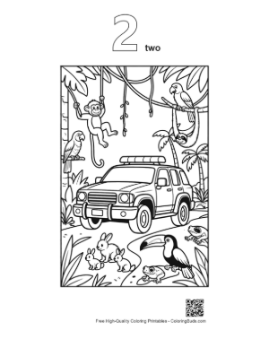 Thumbnail: Off-Road Police Cruiser in Deep Forest Printable Outline Number 2