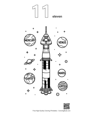 Thumbnail: Easy Saturn V Printable Outline Number 11