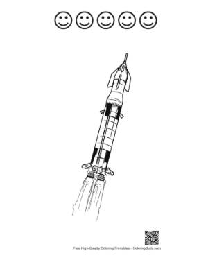Thumbnail: Saturn V Rocket Launching Printable and 5 Happy Face Outline