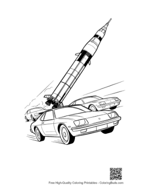 Thumbnail: Saturn V Rocket Racing Past Sports Cars